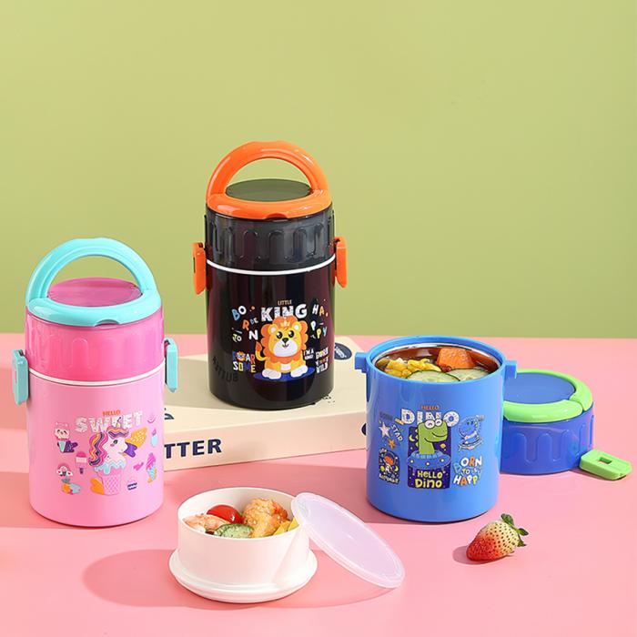 卡通不銹鋼雙層餐盒90